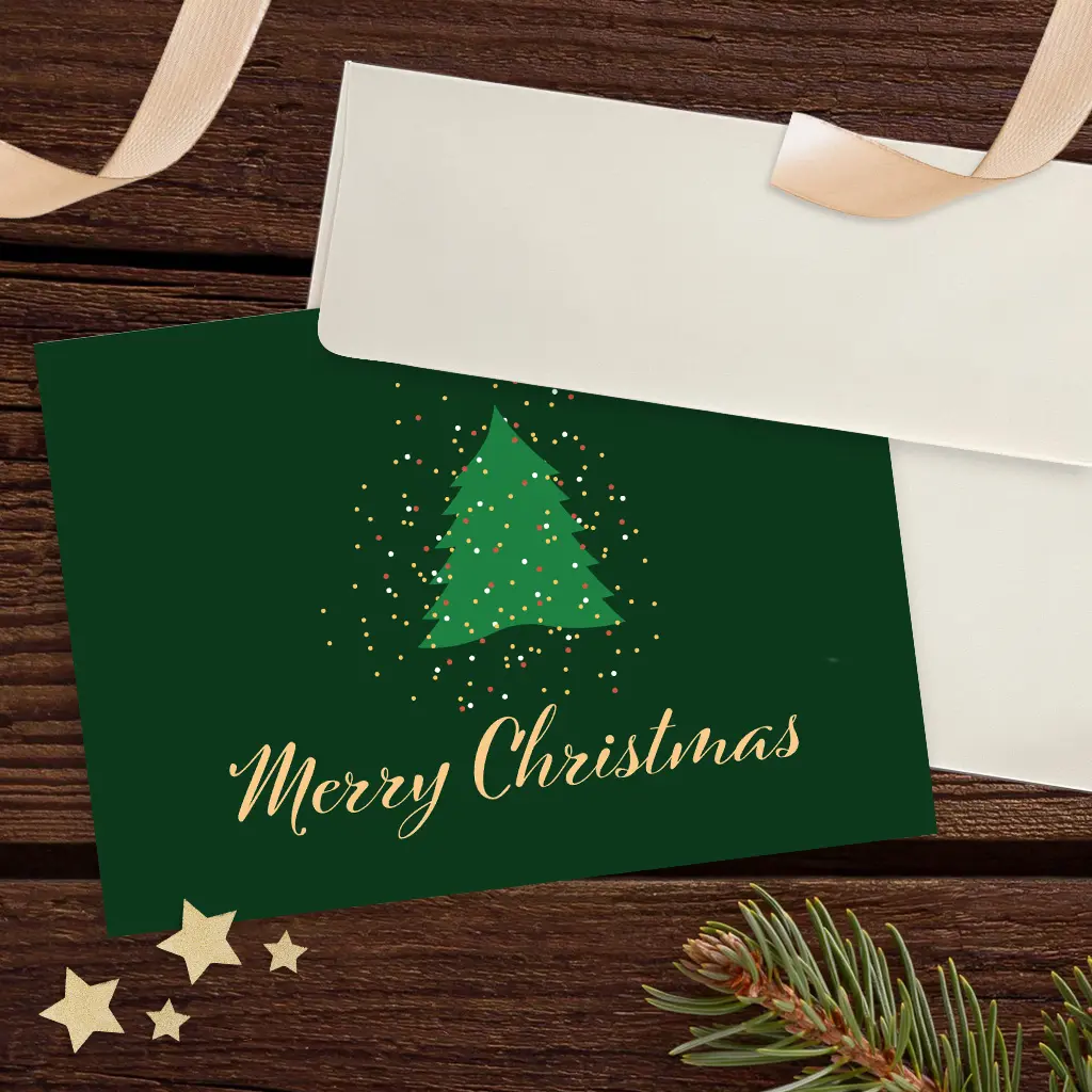 Sparkling Tree Christmas Card 