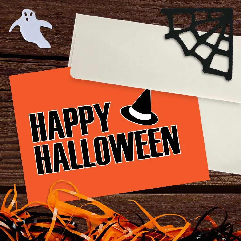 Witches Hat Happy Halloween Card 