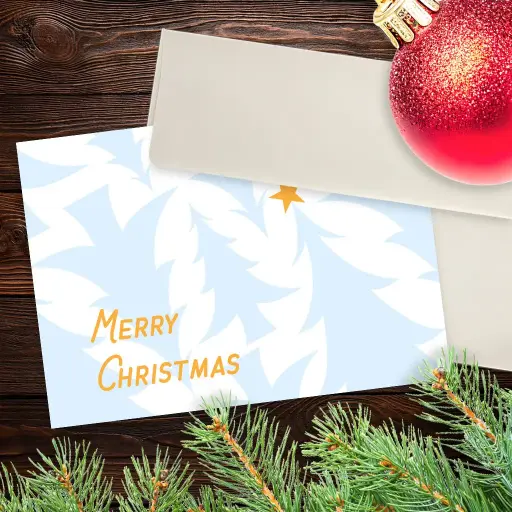 White Christmas Trees Card