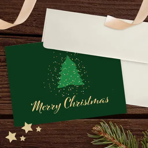 Sparkling Tree Christmas Card 