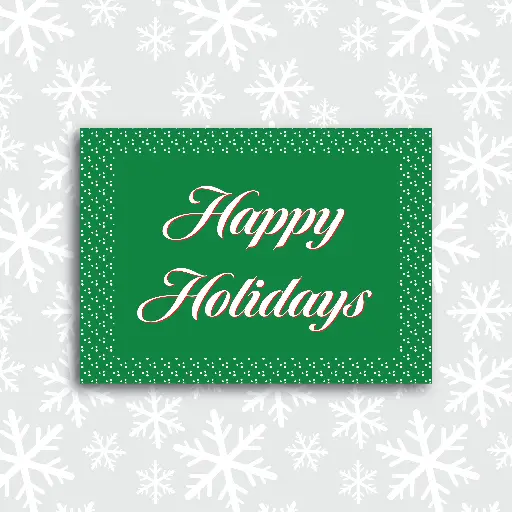 Festive Green Happy Holidays Card