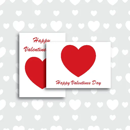 Red Heart Happy Valentine's Day Card