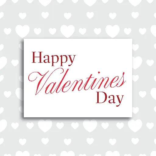 Elegant White Valentine's Day Card
