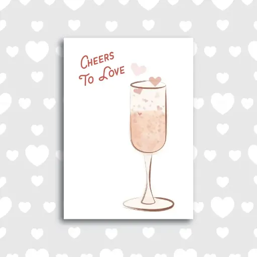 Cheers to Love Valentine's Day Card