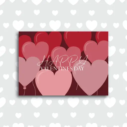 Balloon Hearts Valentine's Day Card