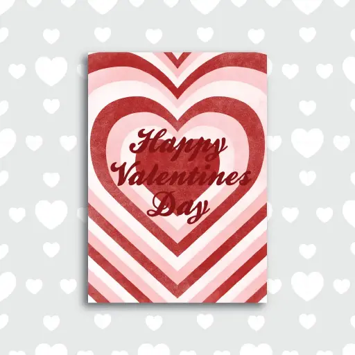 Retro Hearts Valentine's Day Card