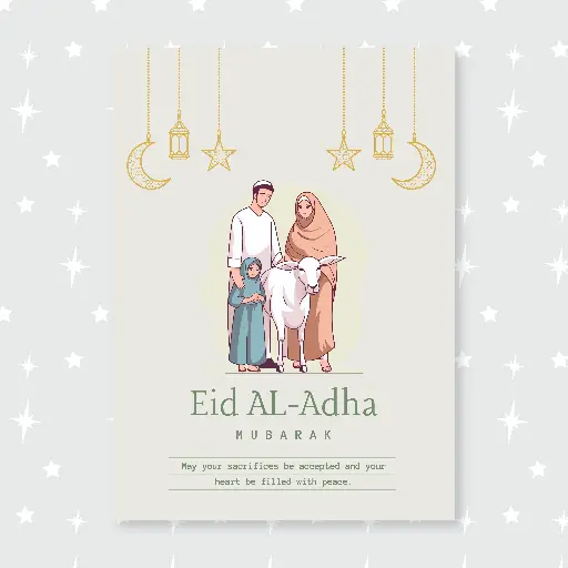 Eid Al Adha Minimalist Family Card