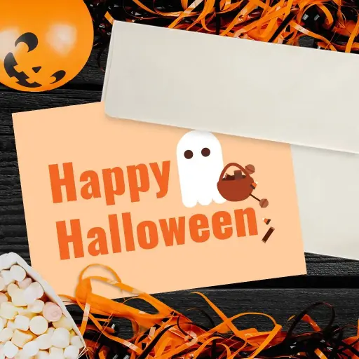 Trick or Treat Cute Ghost Halloween Card